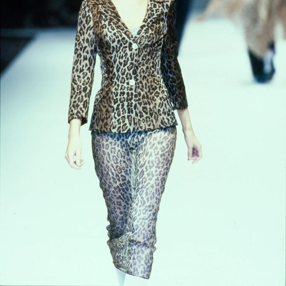 SS 1997 DOLCE AND GABBANA SKIRT SUIT IN LEOPARD SIZE 38 SET SMALL - Picture 3 of 5